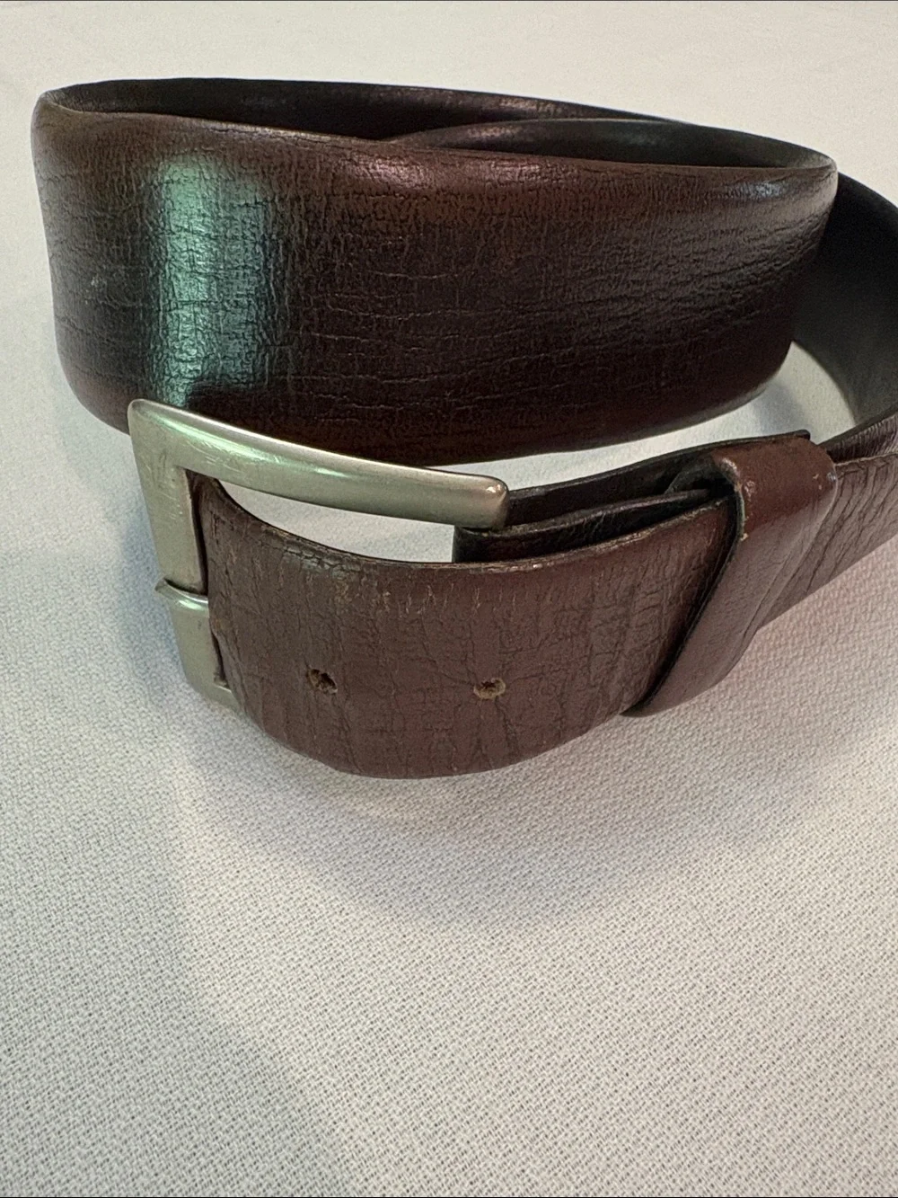 Towncraft Dark Brown Leather Mid Century Vintage Belt with Silver-Tone Buckle 38